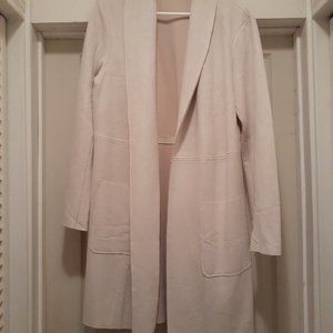 Faux Leather Duster, Premier Studio, Size Large-Cream